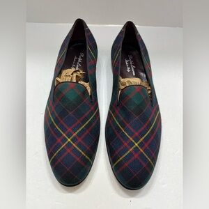 Ralph Lauren Purple Label  Collis Tartan plaid Wool Slipper Size 10D